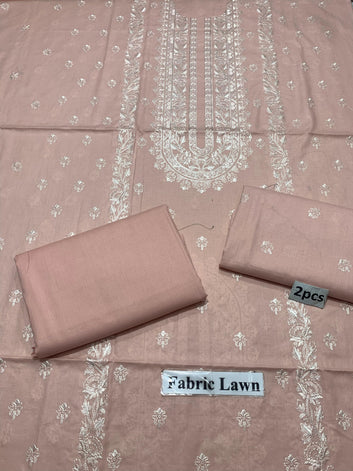 Embroidered - Lawn 2 Pcs   Unstitched Shirt and Trouser