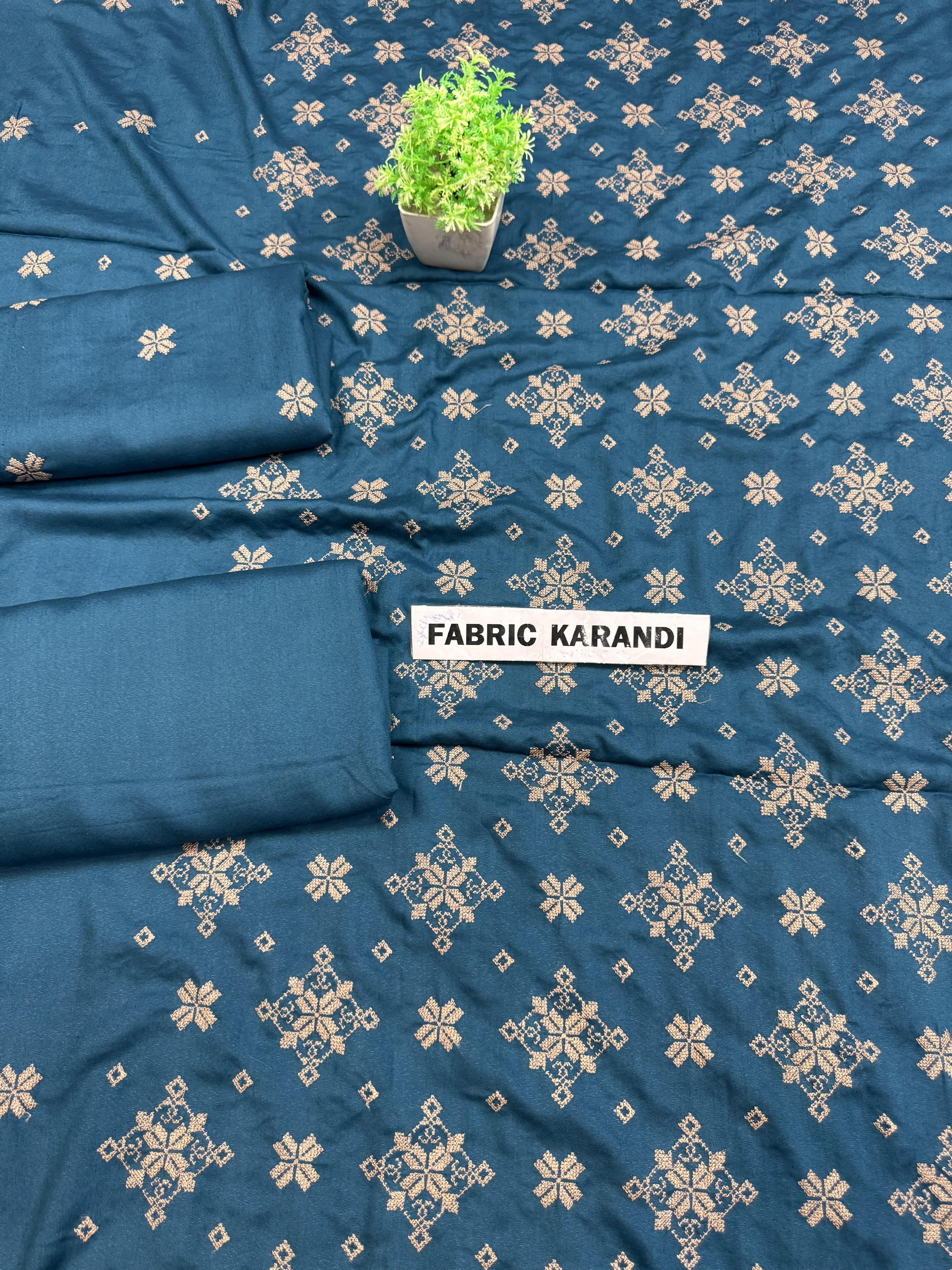 Bareeze - Karandi 2Pc      Premium Embroidered Unstitched Suit - Latest Fashion