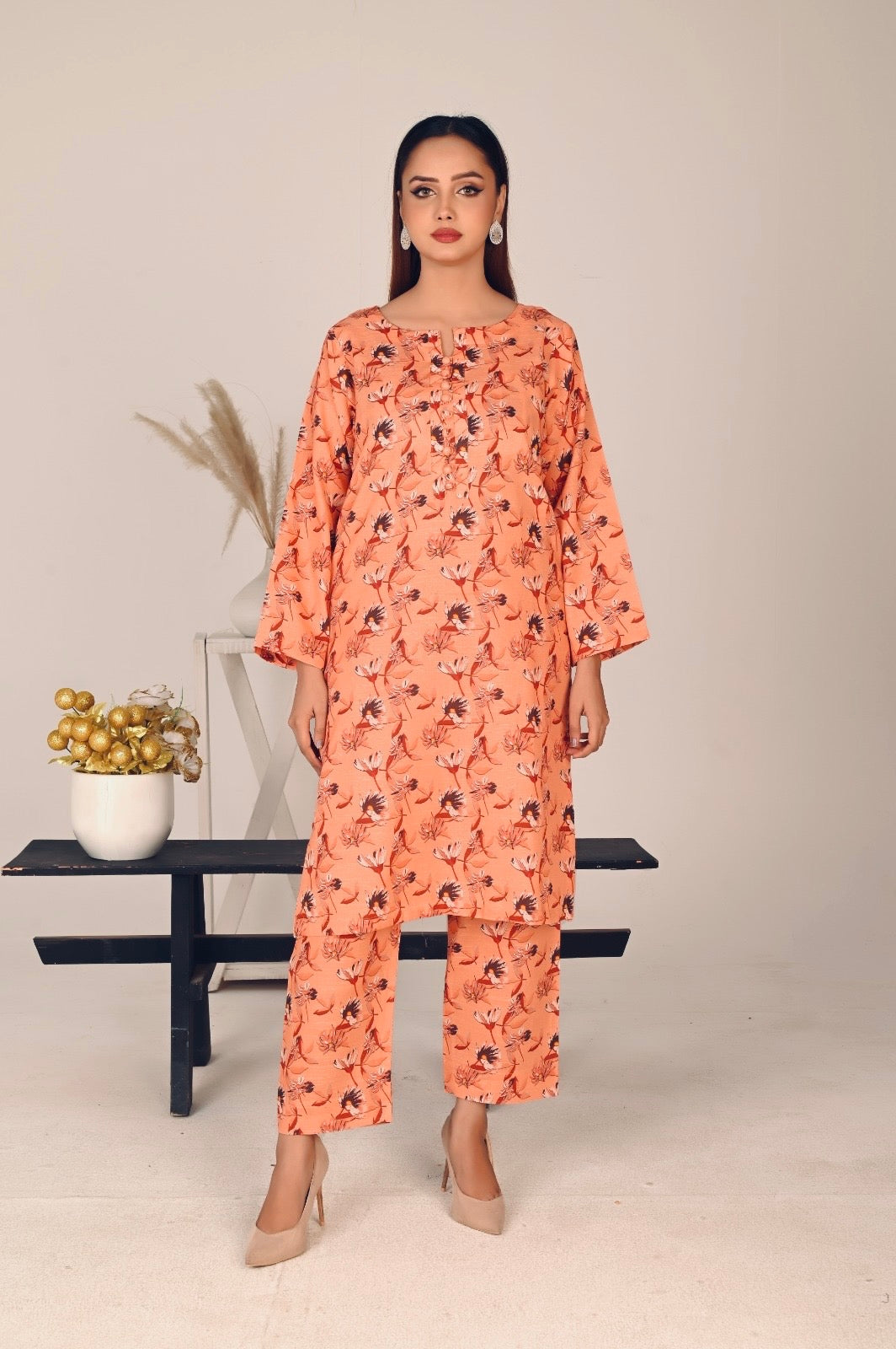 Khaddar - 2Pcs Printed Shirt And Trouser