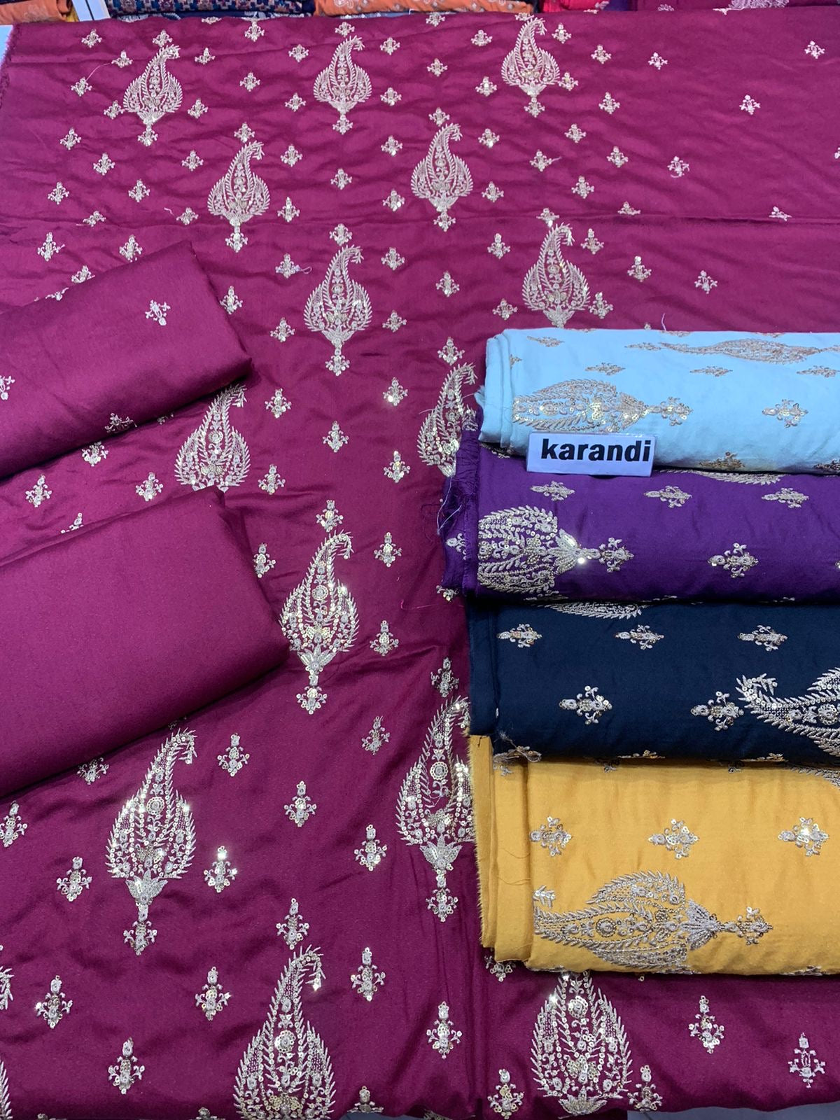 Bareeze - Karandi 2Pc                Premium Embroidered Unstitched Suit