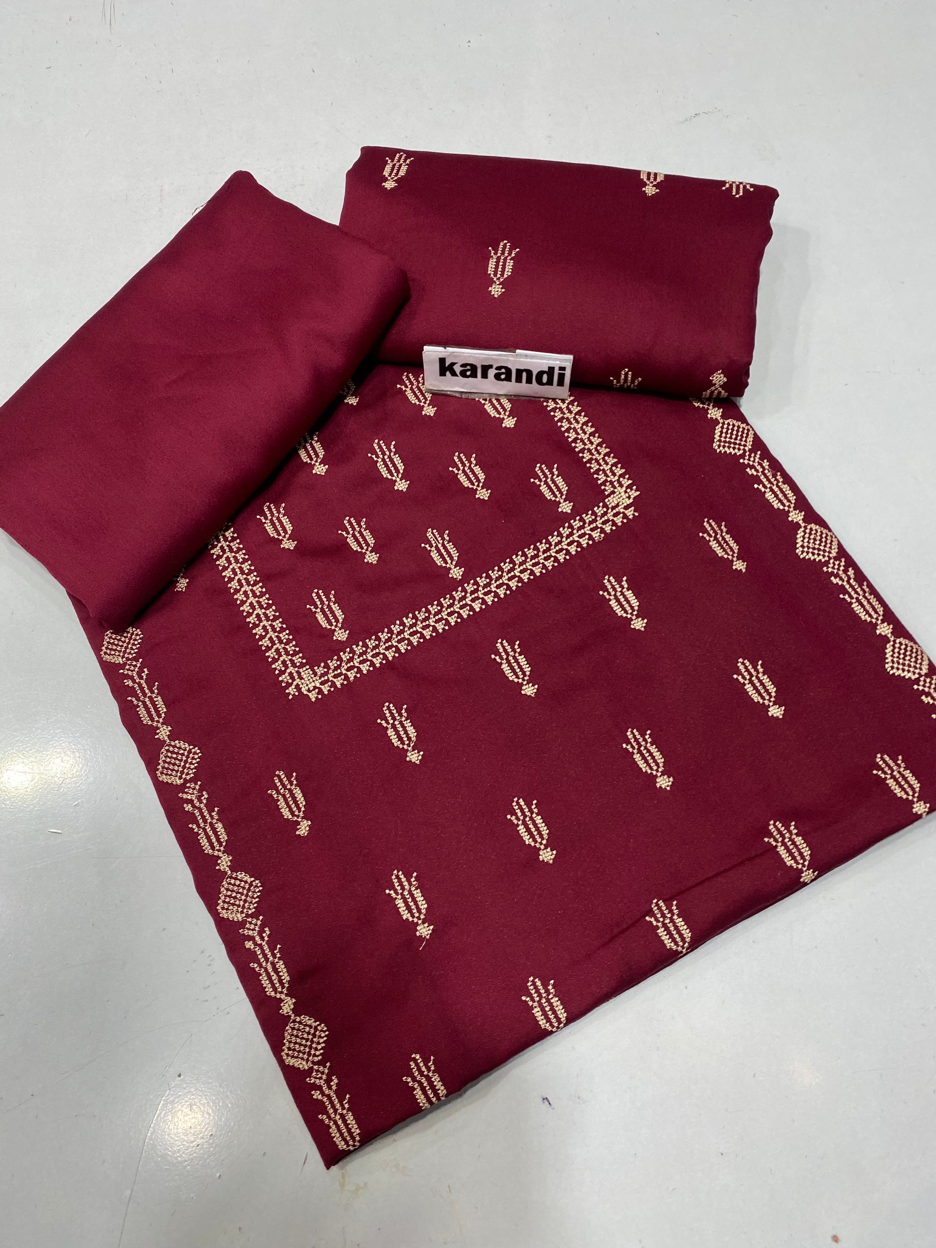 Bareeze karandi 2-Pcs Embroidered Outfit winter Elegance.