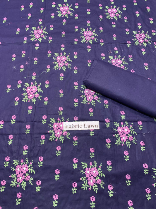 Embroidered - Lawn 2 Pcs   Unstitched Shirt and Trouser