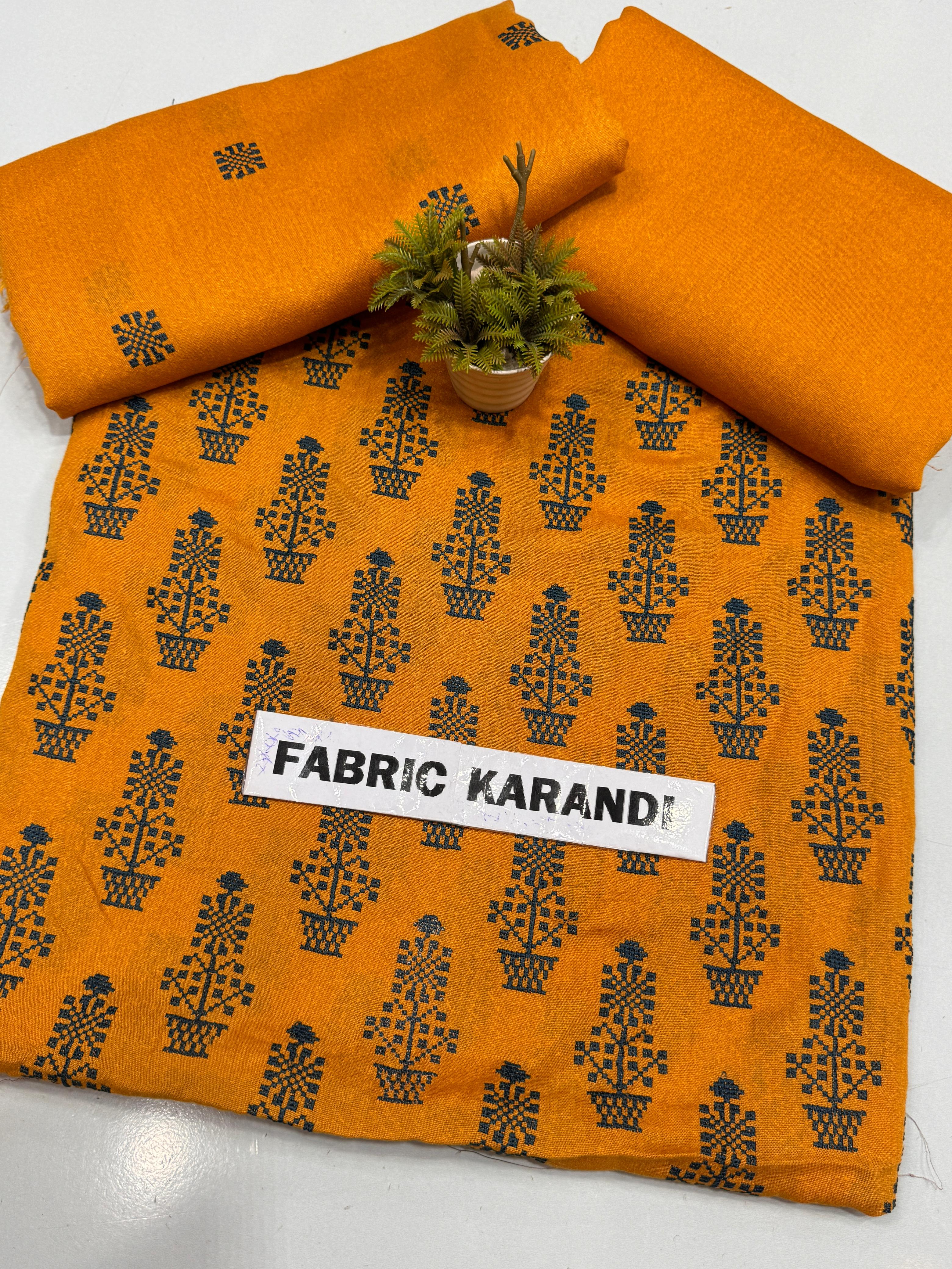 Bareeze - Karandi 2Pc                Premium Embroidered Unstitched Suit