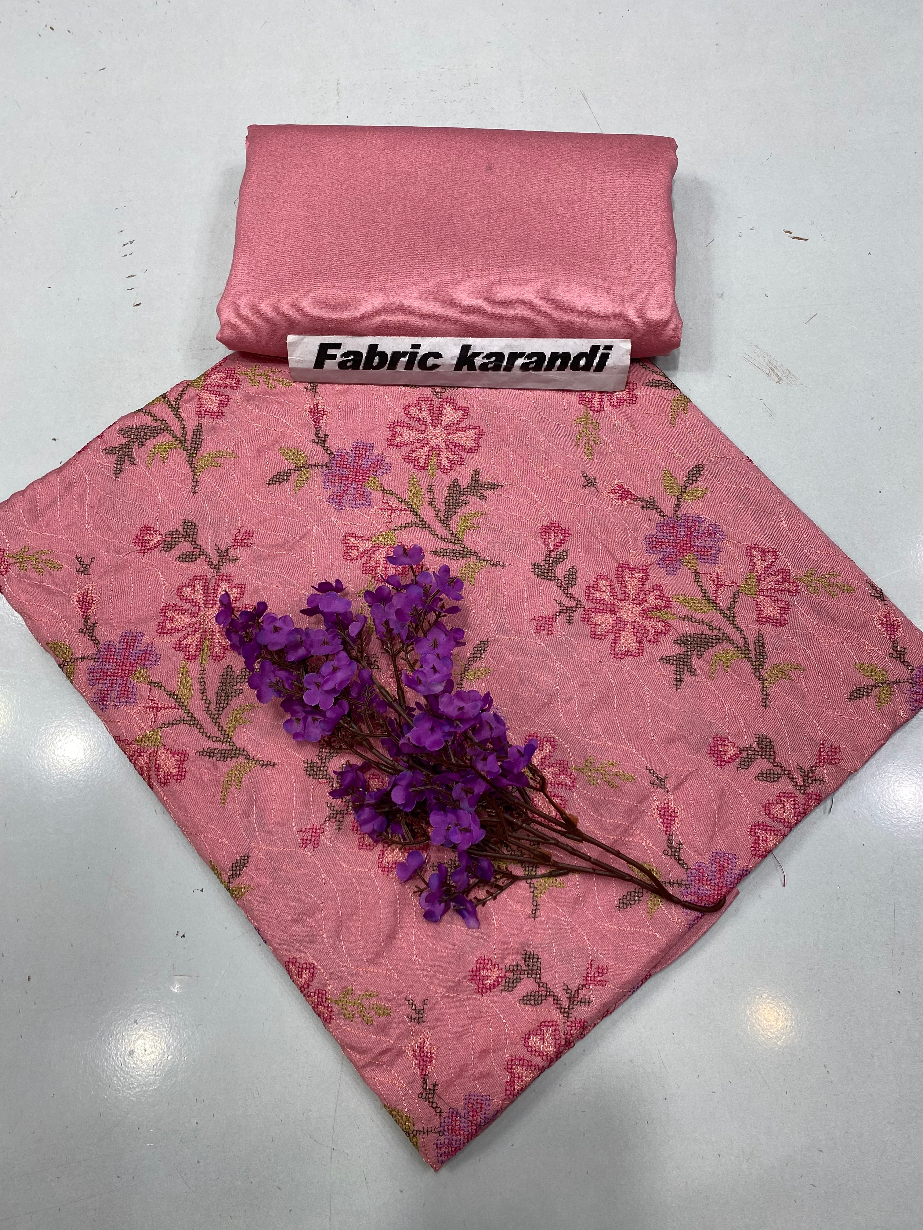 Bareeze - Karandi 2Pcs Allover Embroidered Unstitched Outfit: Winter Elegance.