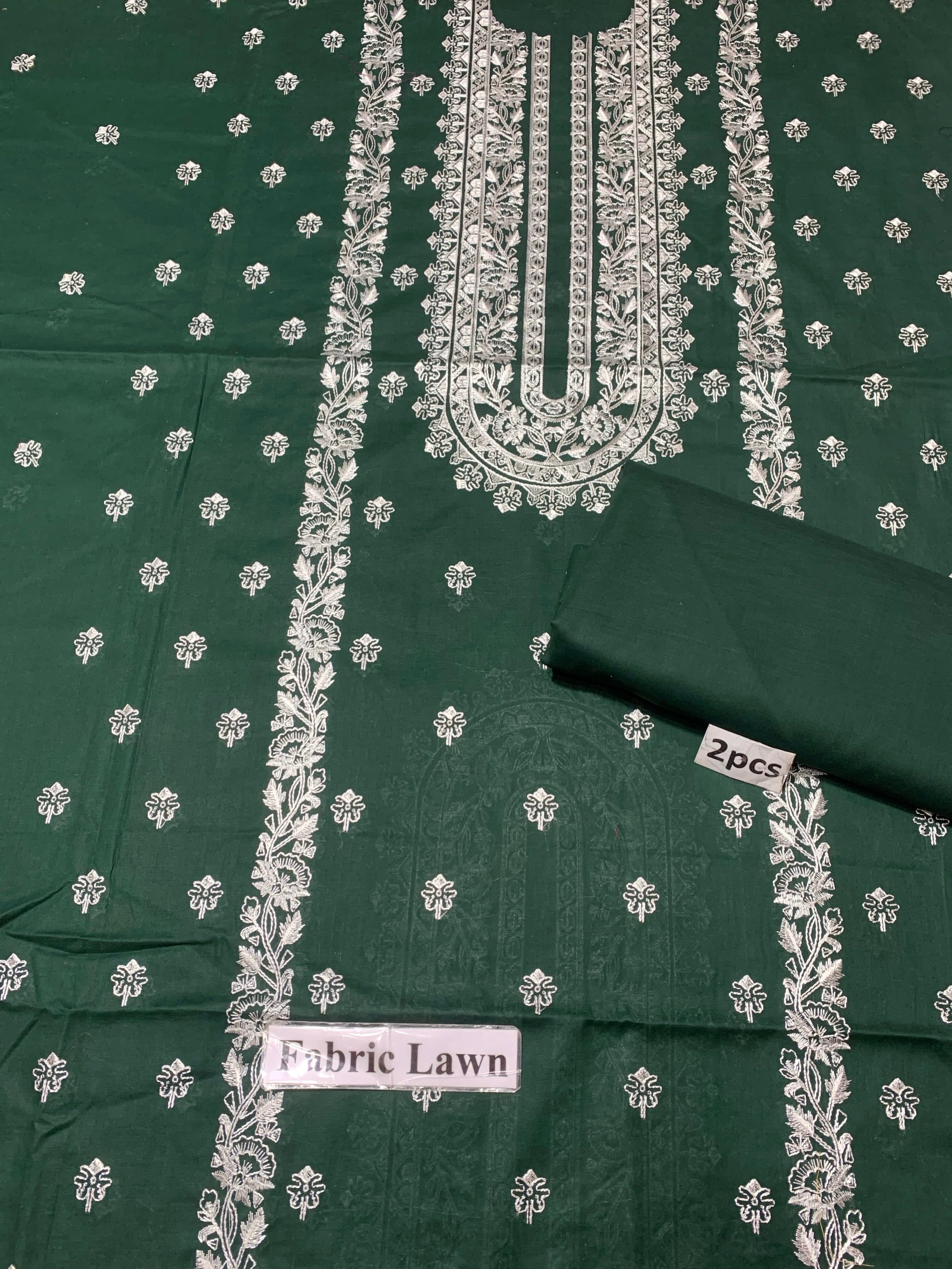 Embroidered - Lawn 2 Pcs   Unstitched Shirt and Trouser