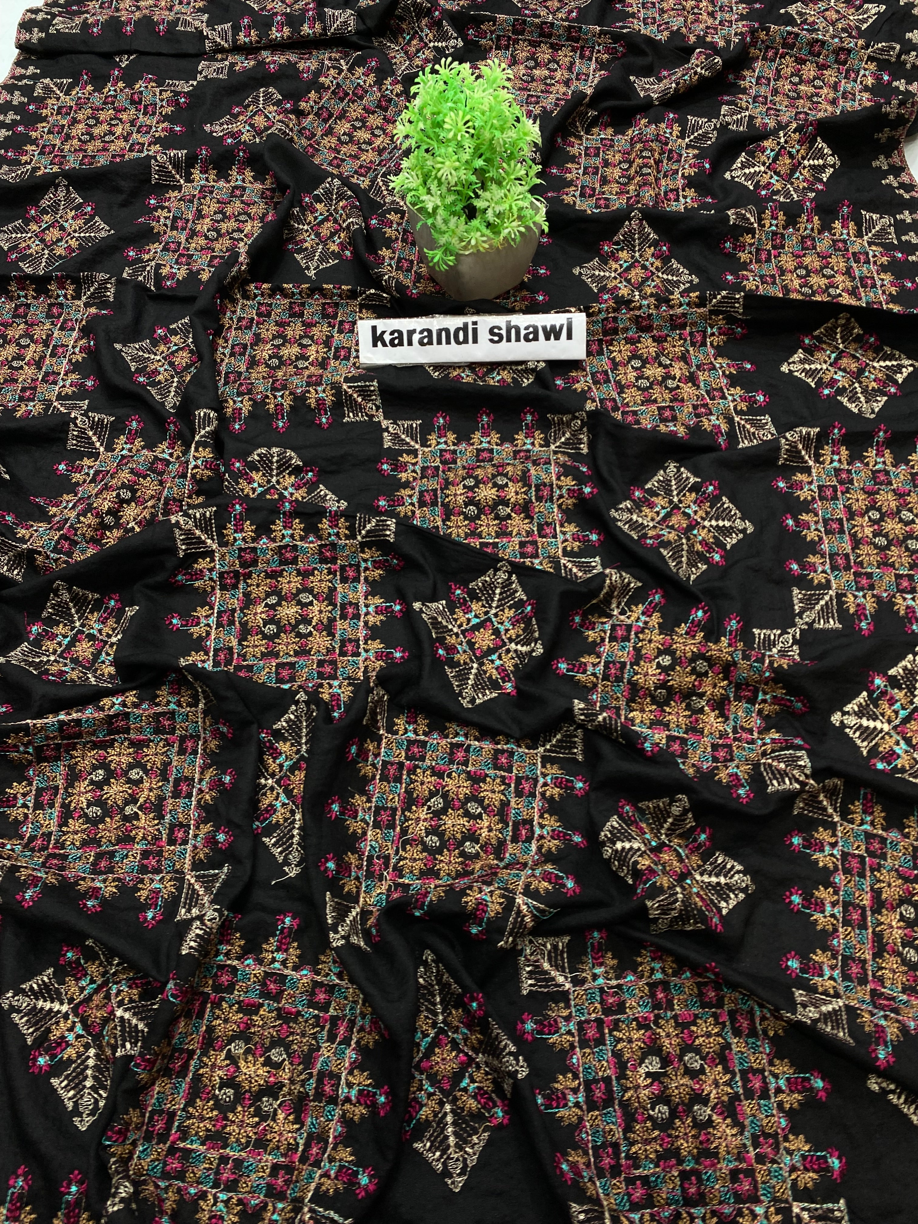 Bareeze Karandi Shawls               Heavy Viscous Embroidered