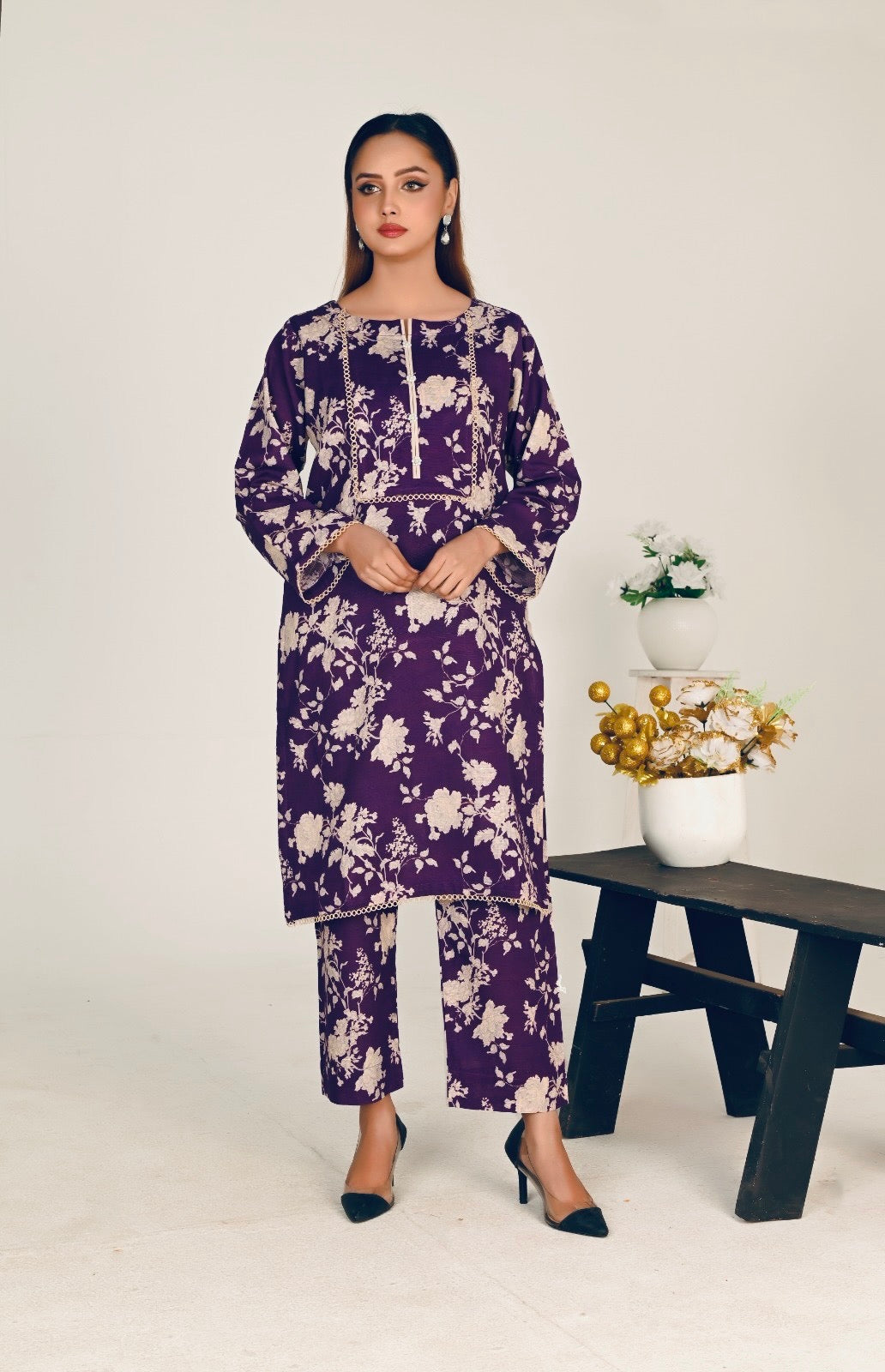 Khaddar - 2Pcs Printed Shirt and Trouser