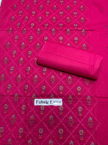 Embroidered - Lawn 2 Pcs   Unstitched Shirt and Trouser.