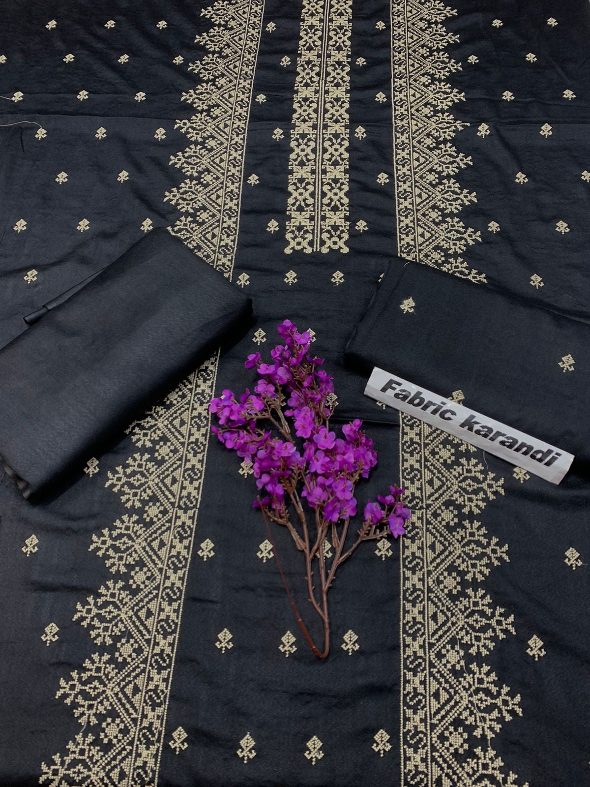 Bareeze - Karandi 2Pc                Premium Embroidered Unstitched Suit