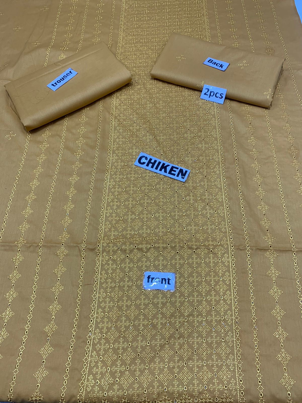 Chikan Kari - Lawn 2 Pcs Embroidered Unstitched Suit - Summer Oufits.