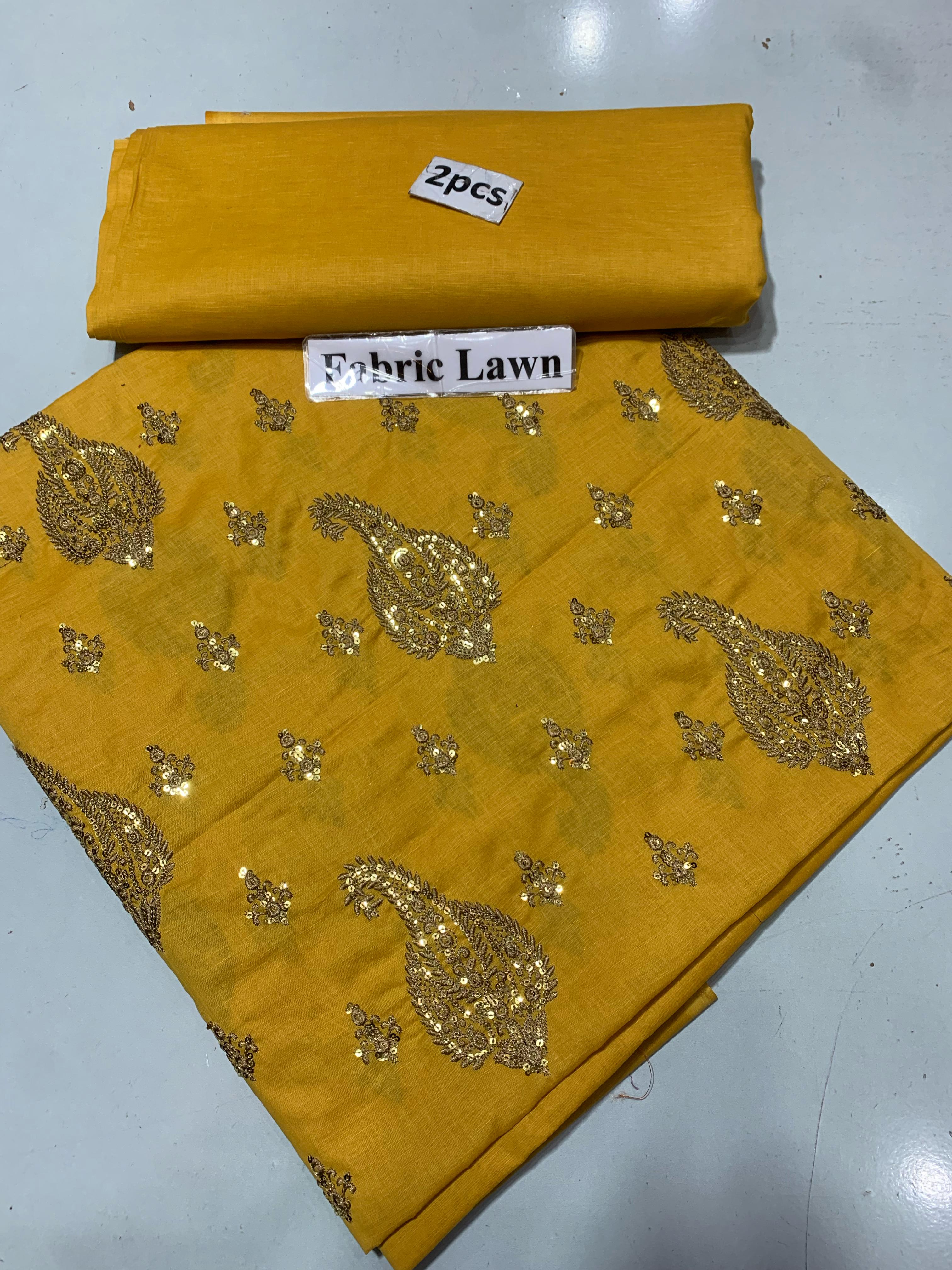 Embroidered - Lawn 2 Pcs   Unstitched Shirt and Trouser