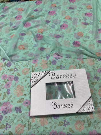 Bareeze - Lawn 3 Pcs Allover Embroidered unstitched Dress with Chiffon Dupatta.