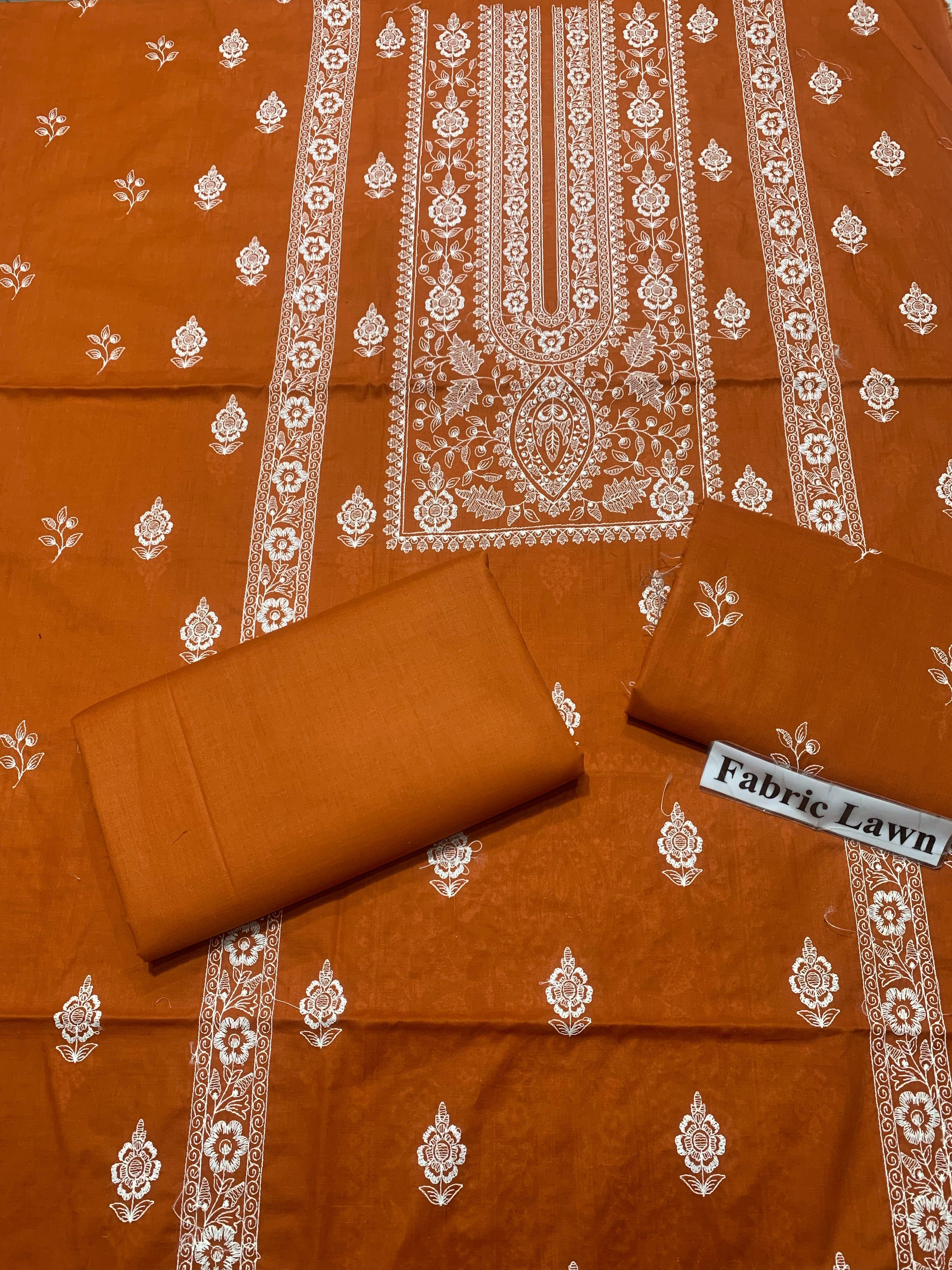 Embroidered - Lawn 2 Pcs   Unstitched Shirt and Trouser