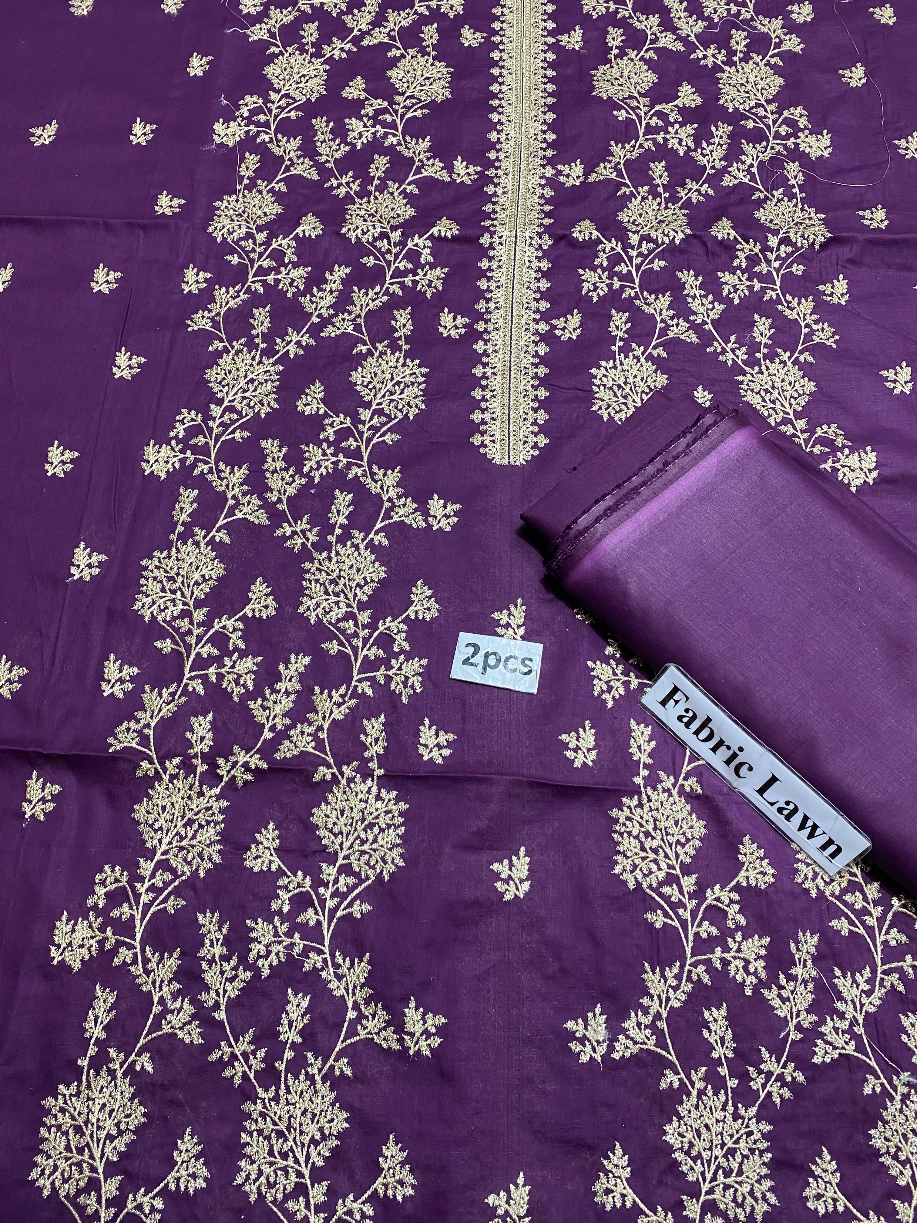 Embroidered - Lawn 2 Pcs   Unstitched Shirt and Trouser