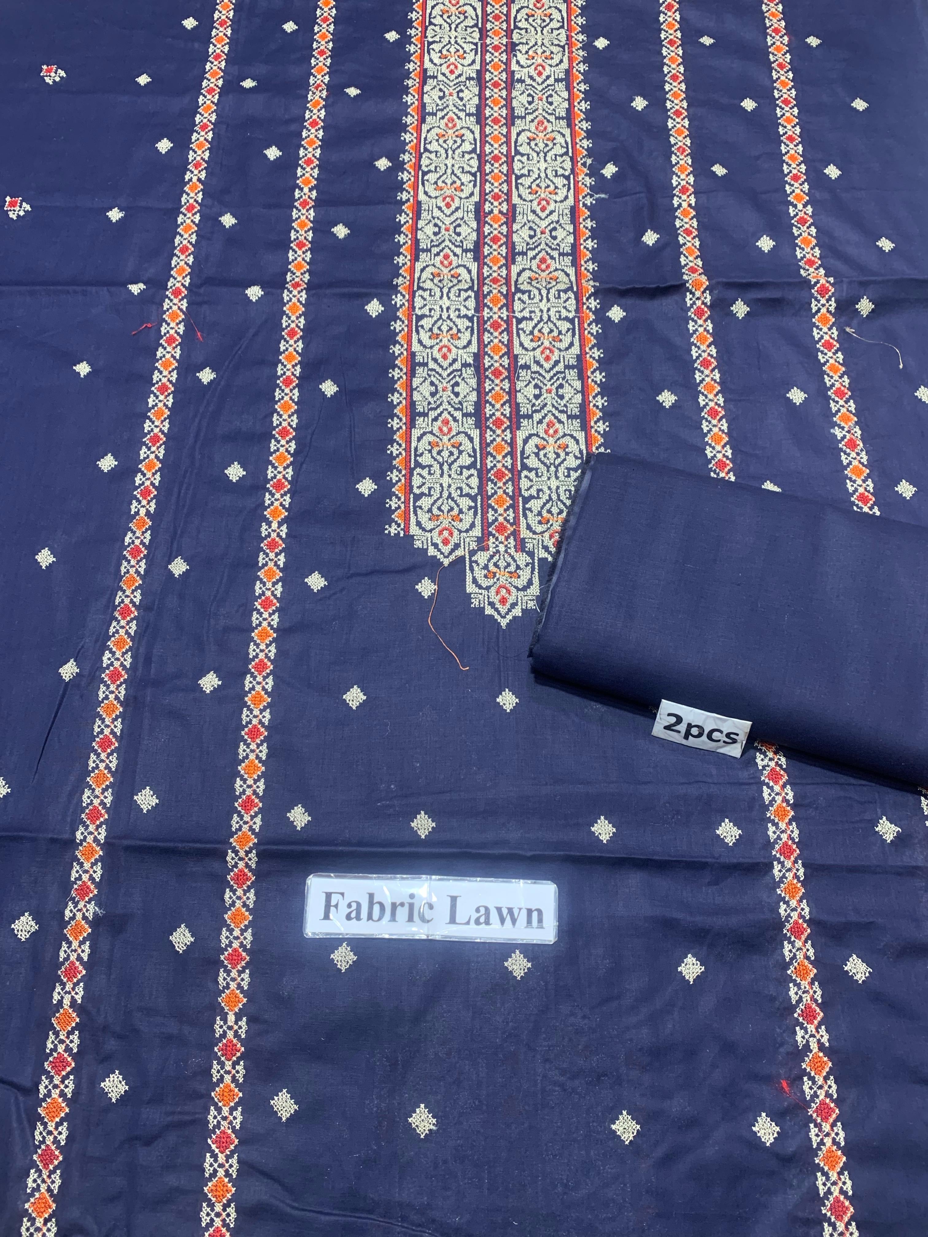 Embroidered - Lawn 2 Pcs   Unstitched Shirt and Trouser