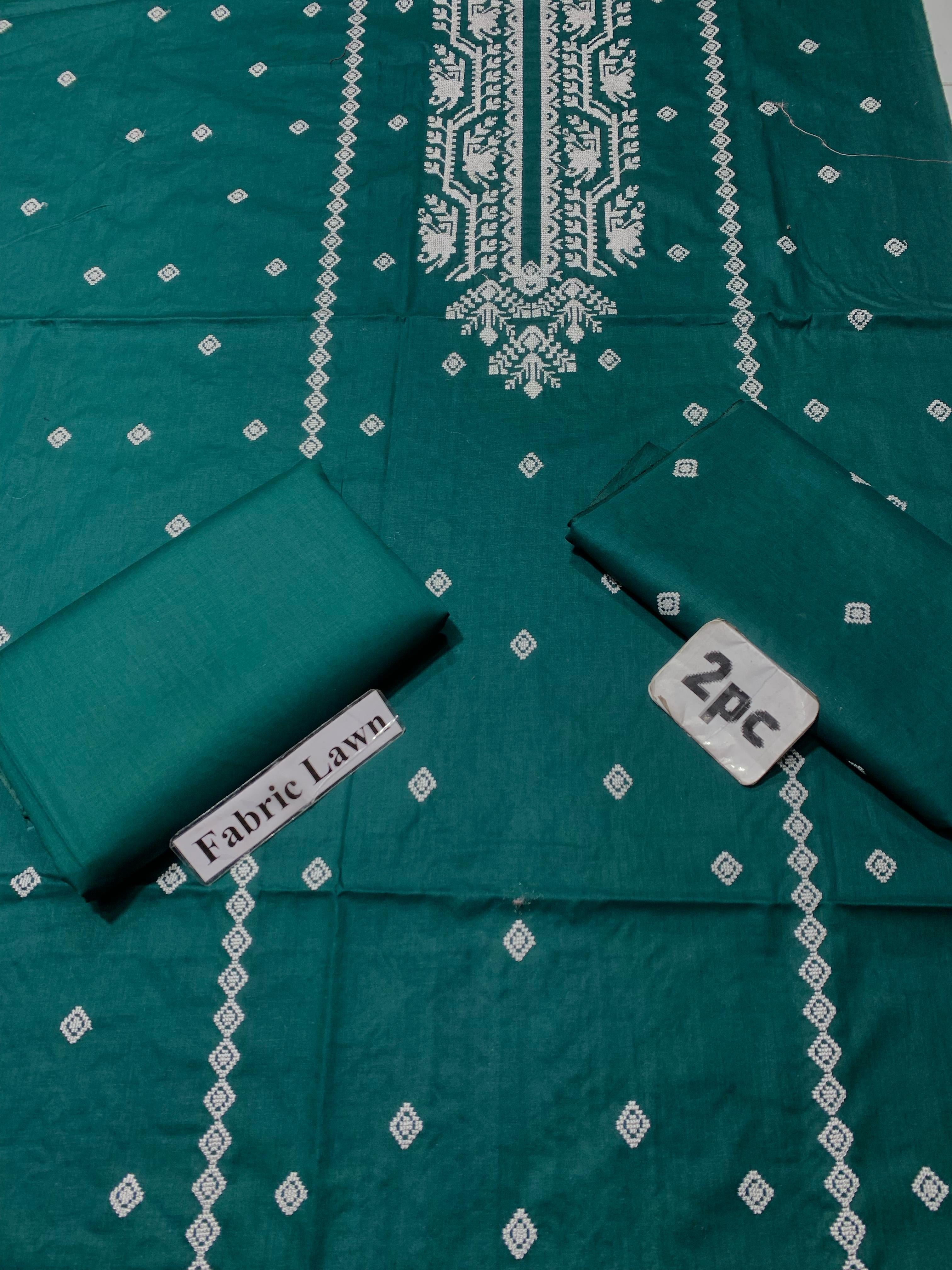 Embroidered - Lawn 2 Pcs   Unstitched Shirt and Trouser