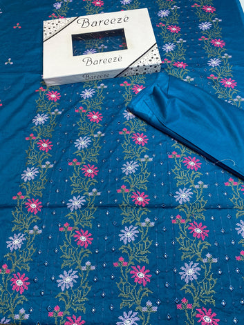 Chikan Kari - Lawn 2 Pcs Embroidered Unstitched Suit - Summer Oufits.