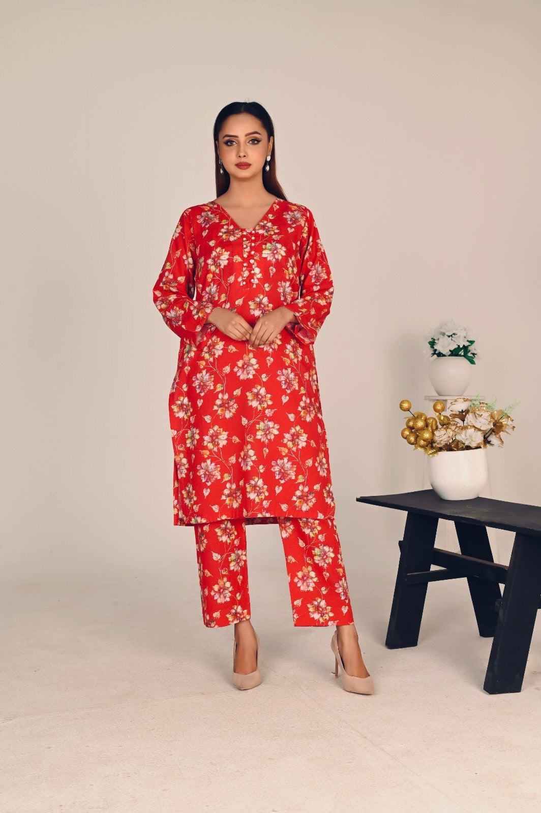 Khaddar - 2Pcs Printed Shirt And Trouser