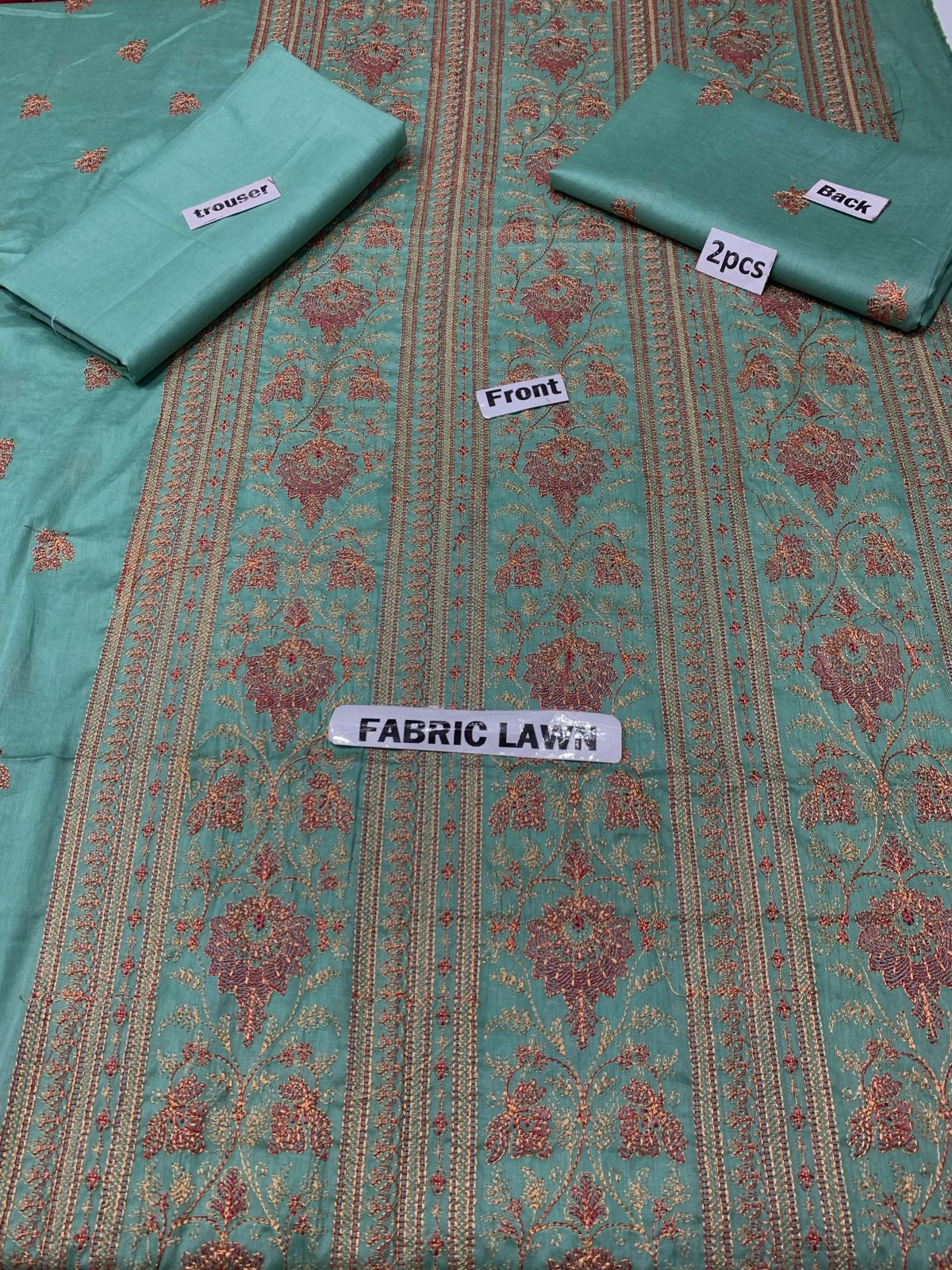 Embroidered - Lawn 2 Pcs   Unstitched Shirt and Trouser