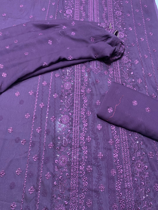Fancy Crinkle Chiffon 2Pcs Shirt and Dupatta.