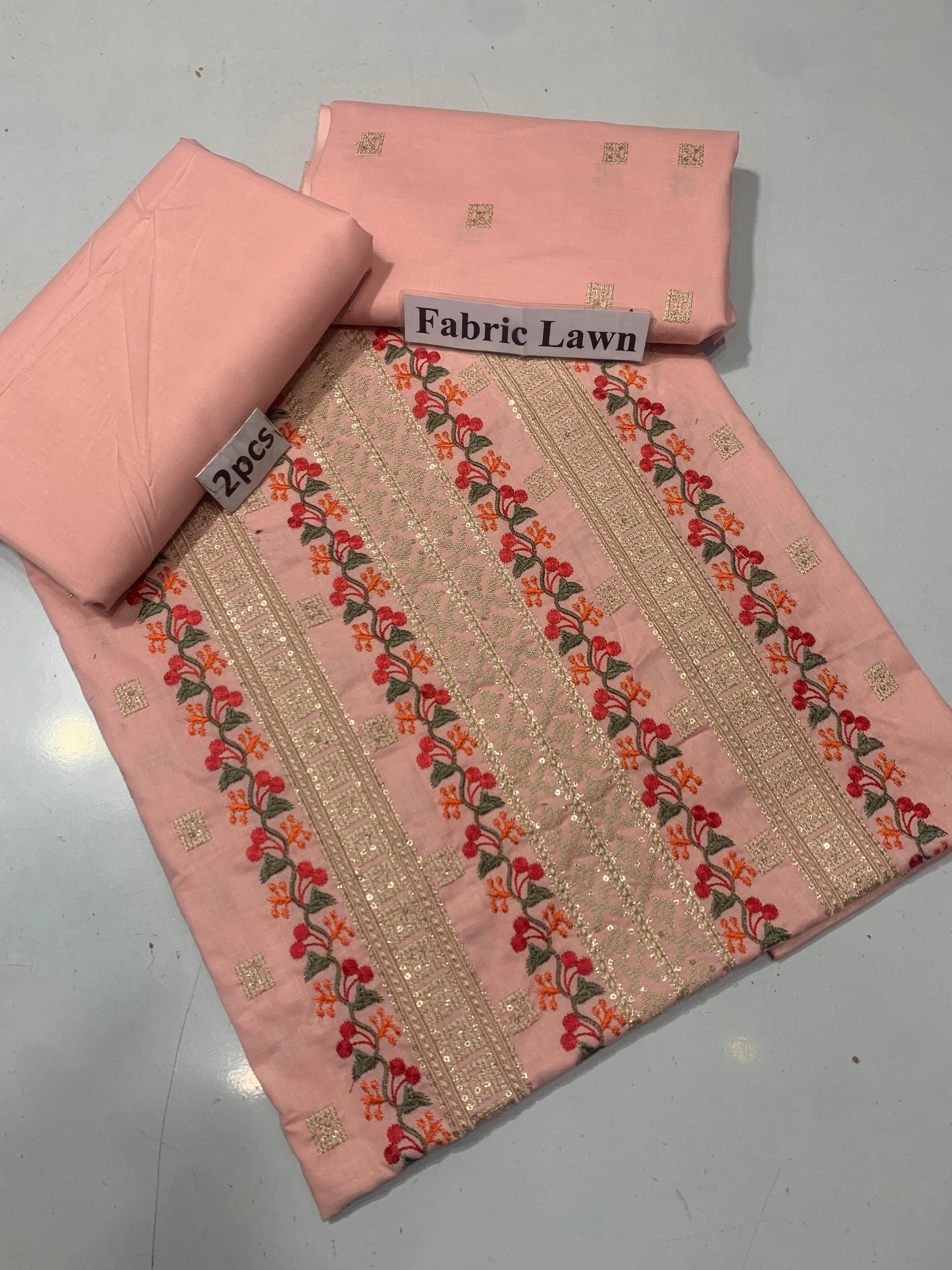 Embroidered - Lawn 2 Pcs   Unstitched Shirt and Trouser