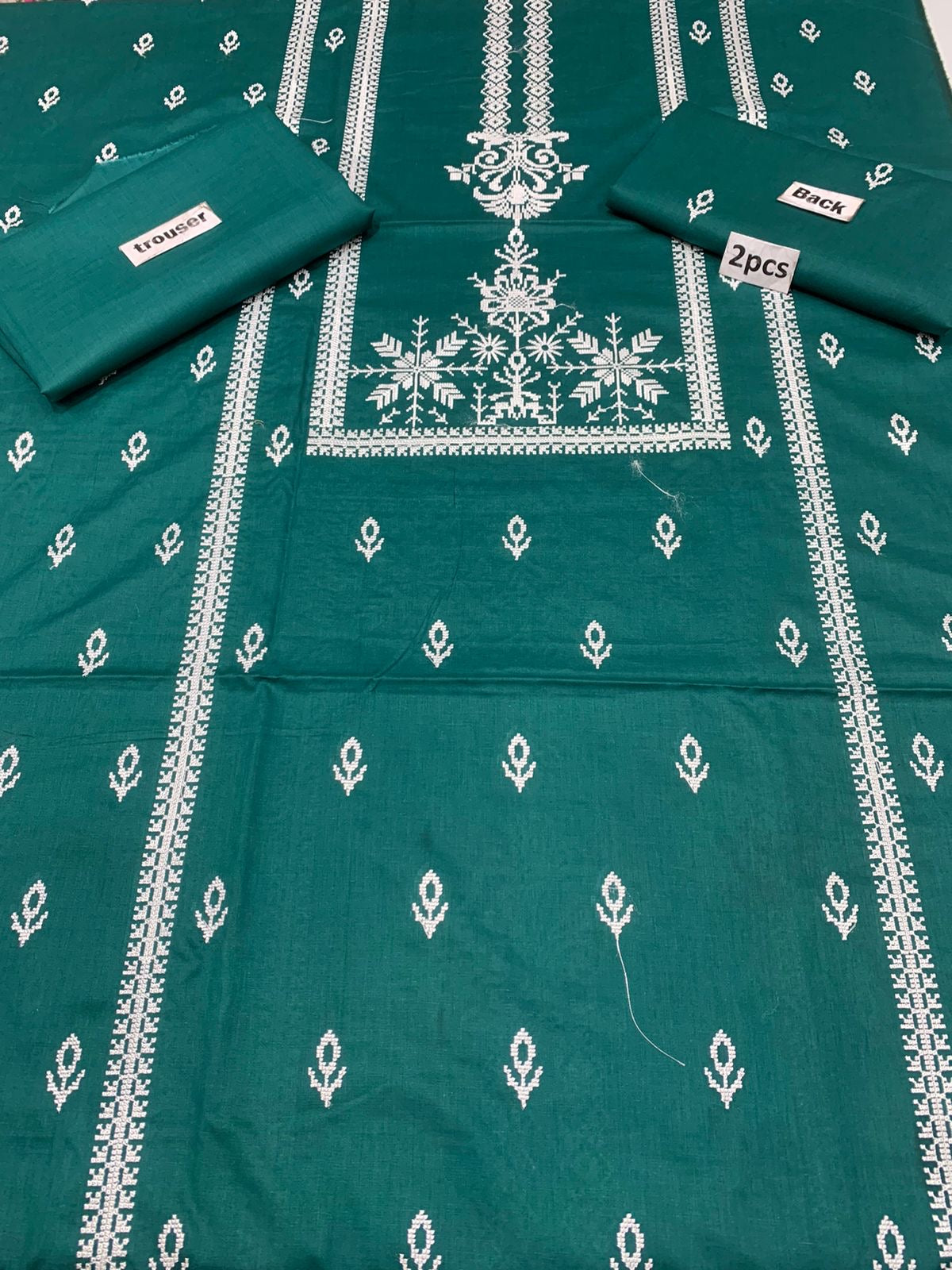 Embroidered - Lawn 2 Pcs   Unstitched Shirt and Trouser