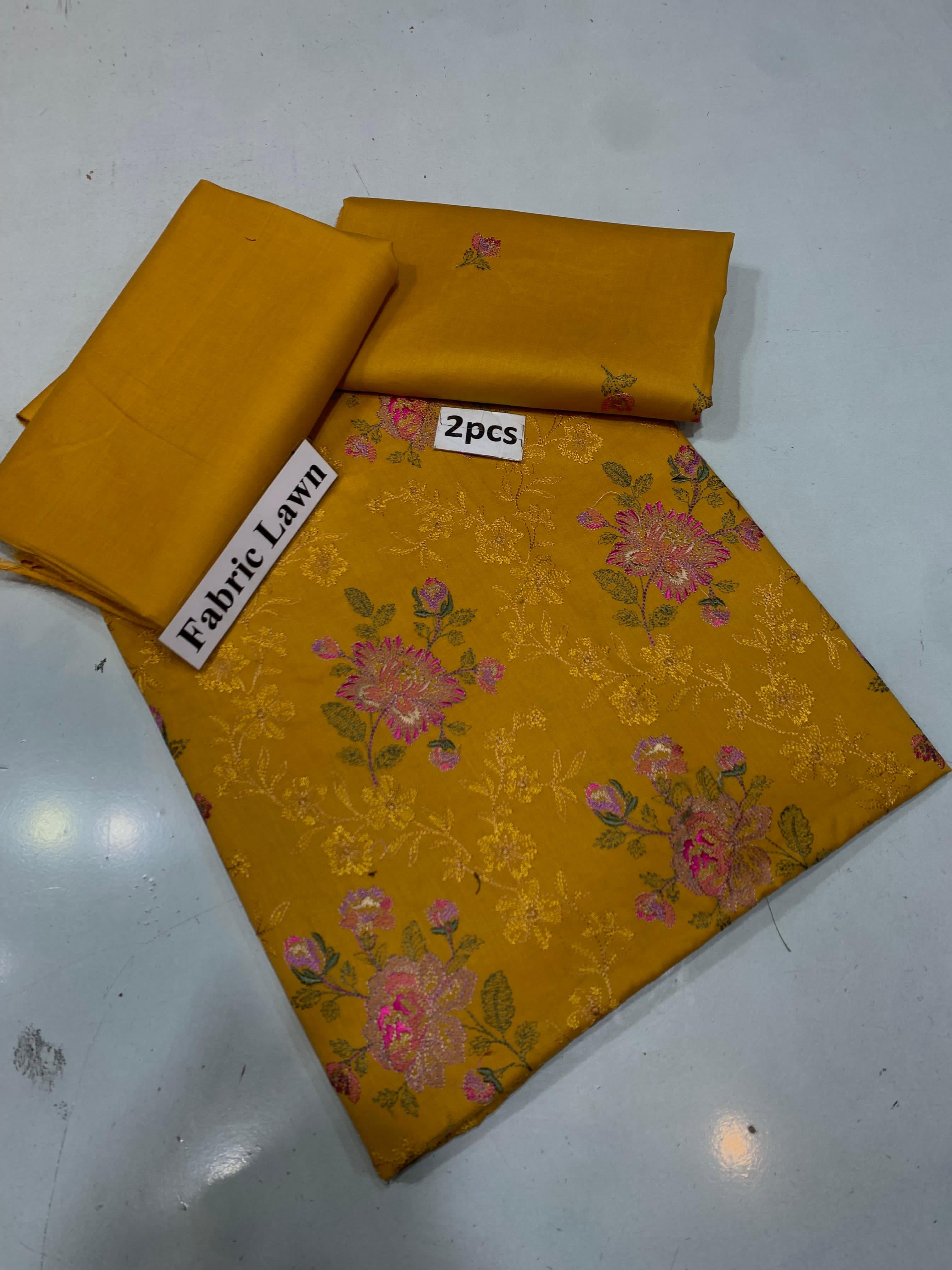 Embroidered - Lawn 2 Pcs   Unstitched Shirt and Trouser