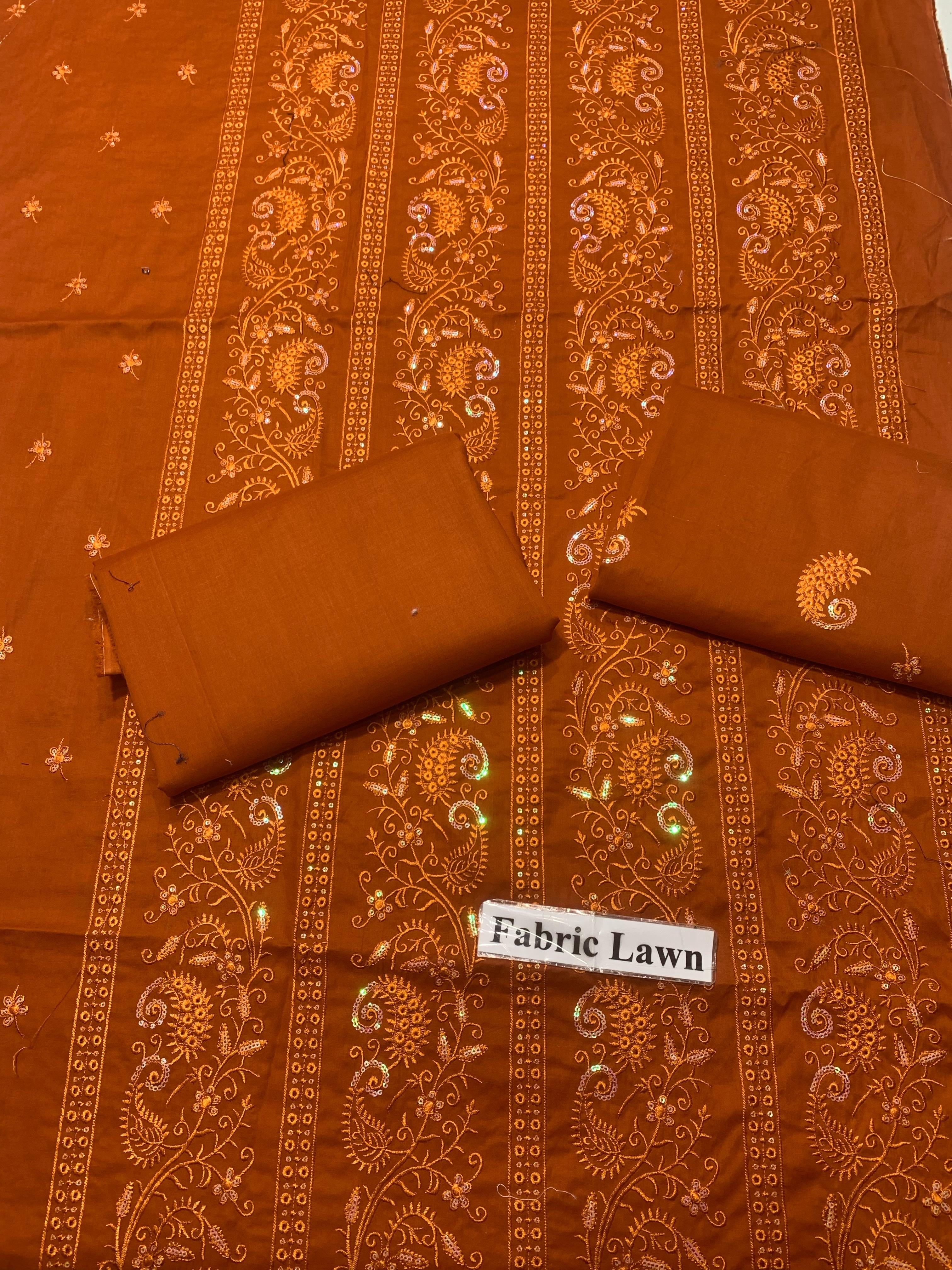 Embroidered - Lawn 2 Pcs   Unstitched Shirt and Trouser