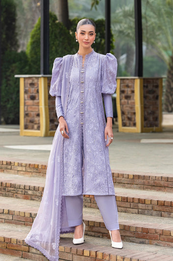 Bareeze - Lawn 3 Pcs Allover Embroidered unstitched Dress with Chiffon Dupatta.