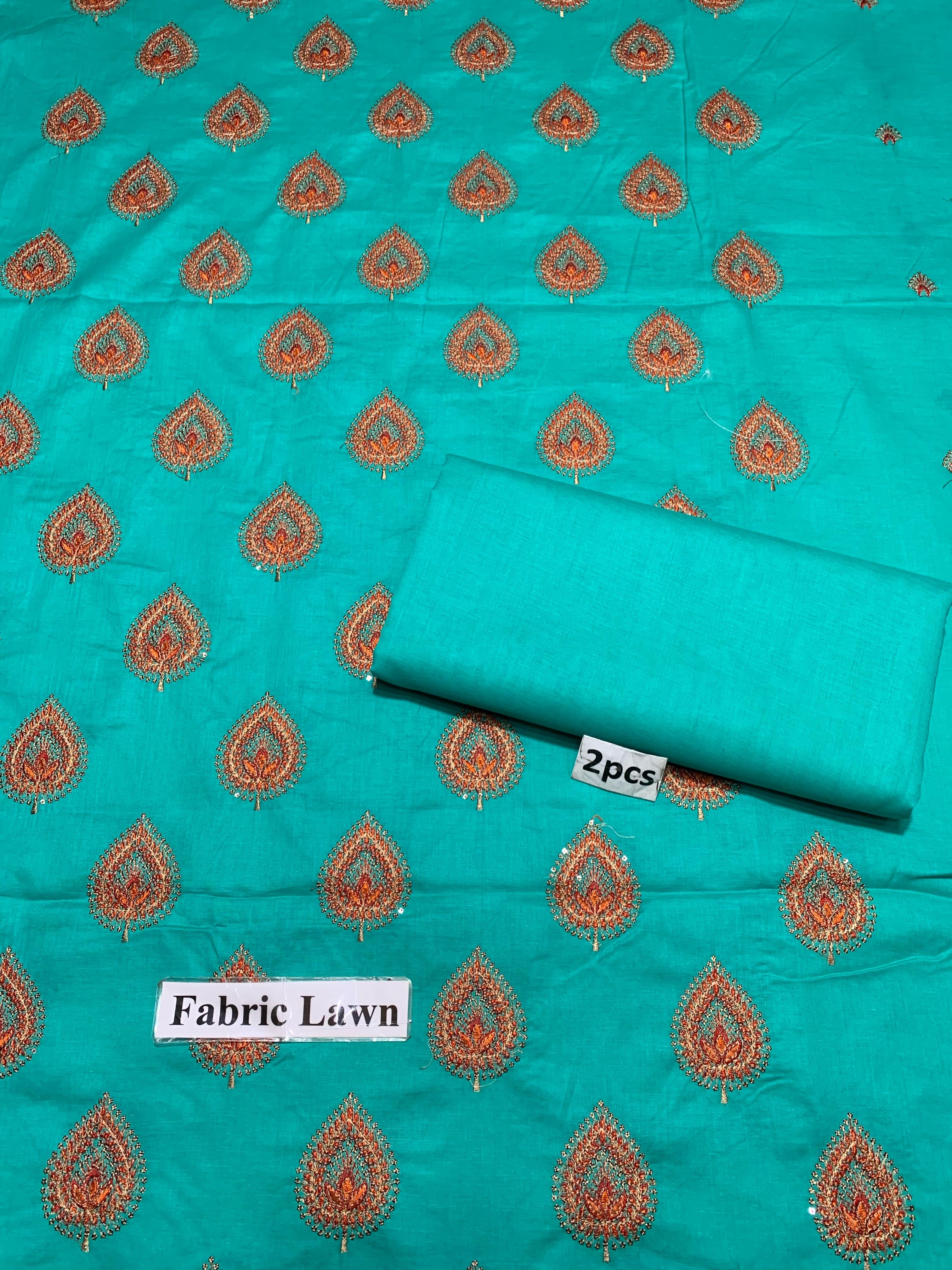 Embroidered - Lawn 2 Pcs   Unstitched Shirt and Trouser