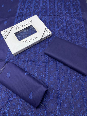 Chikan Kari - Lawn 2 Pcs Embroidered Unstitched Suit - Summer Oufits.