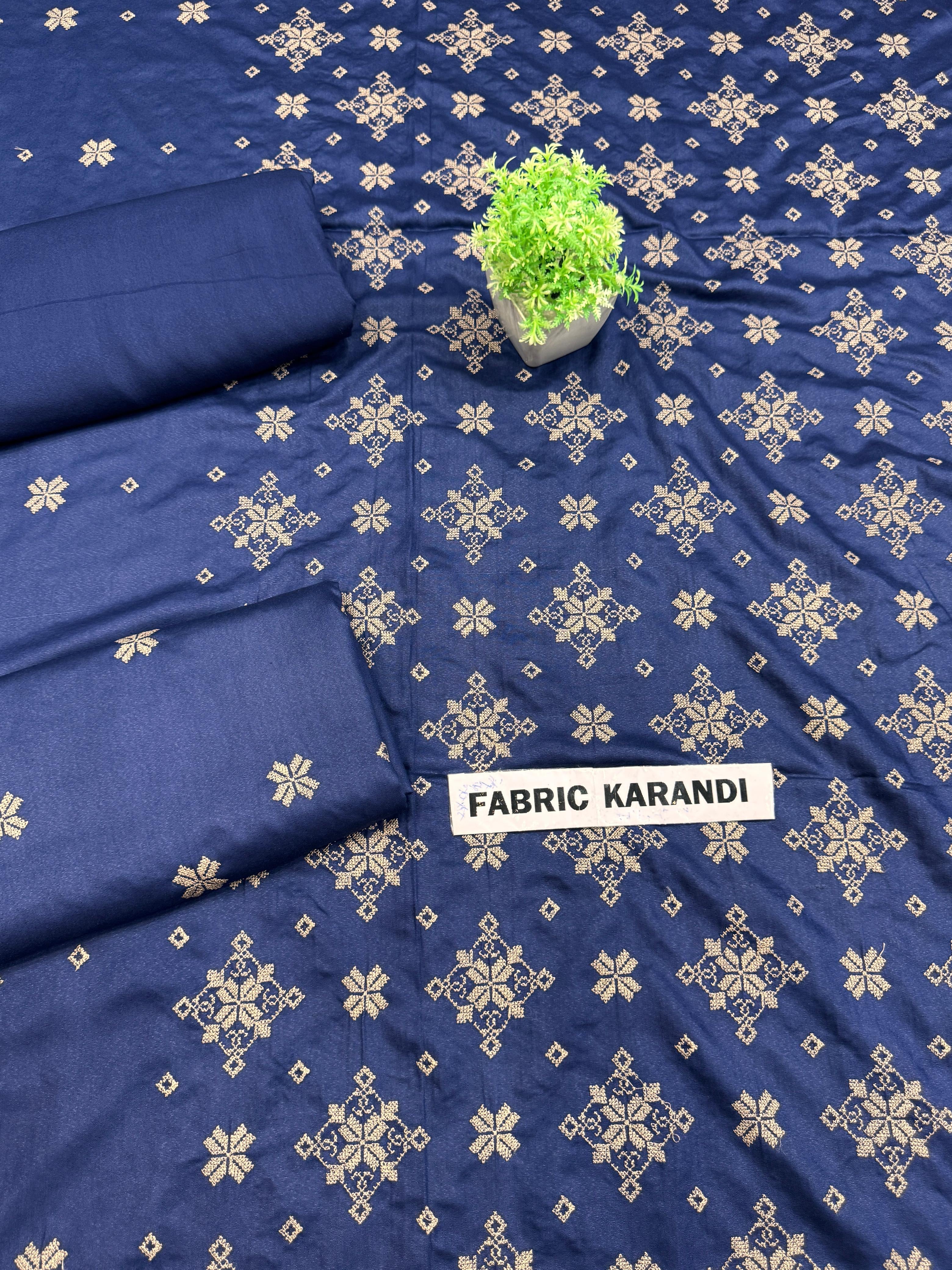 Bareeze - Karandi 2Pc      Premium Embroidered Unstitched Suit - Latest Fashion