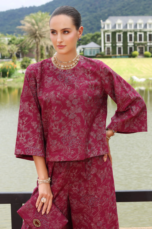 Bareeze- Karandi 3 Pcs All Over Embroidered Unstitched Suit With Chiffon Dupatta