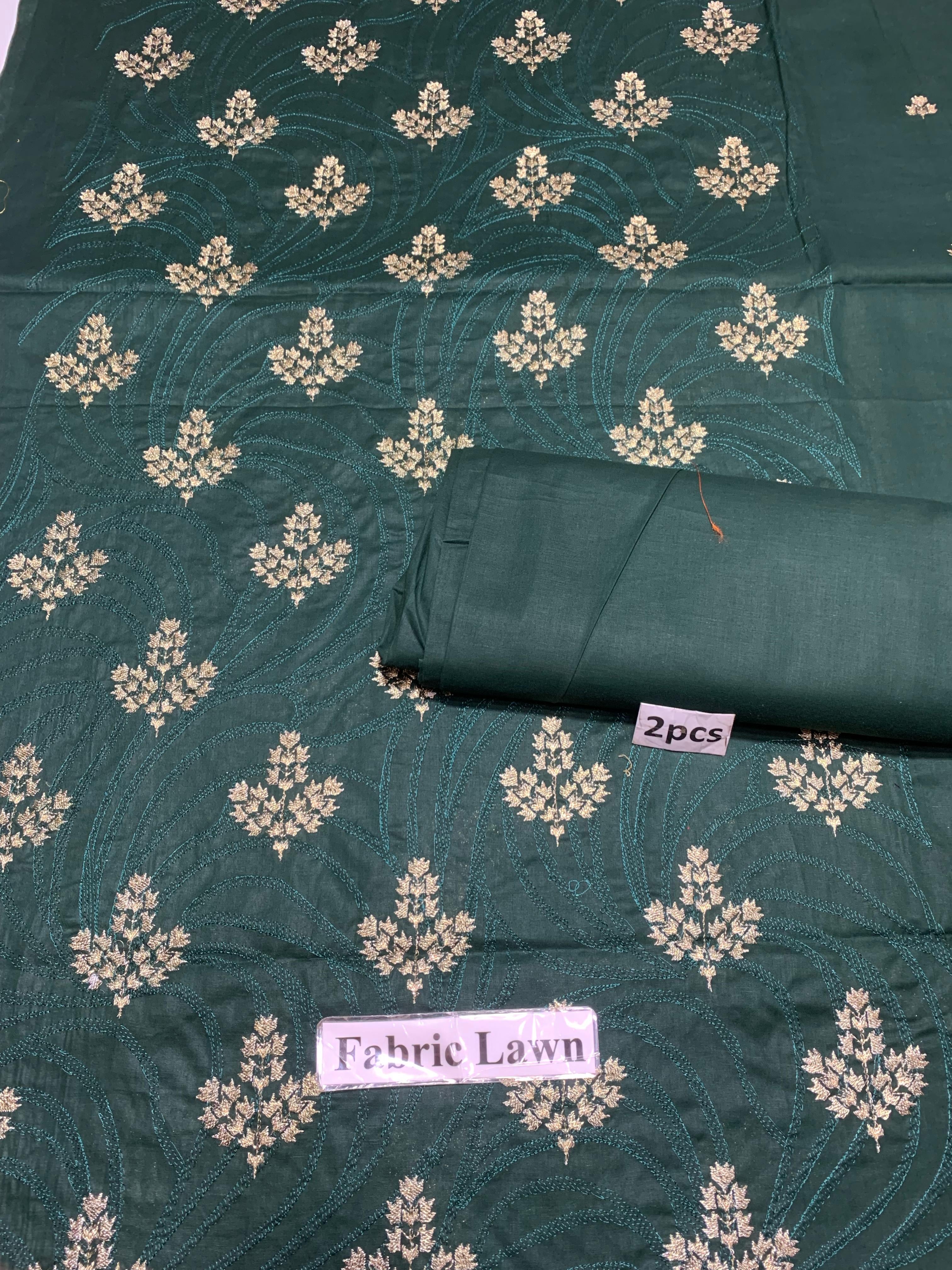 Embroidered - Lawn 2 Pcs   Unstitched Shirt and Trouser