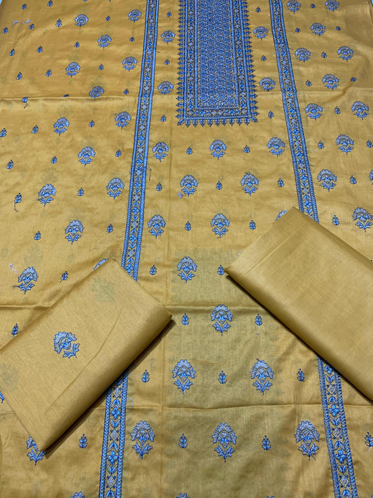 Beautiful Lawn 2 Pcs Embroidered Unstitched Suit - Summer Oufits.