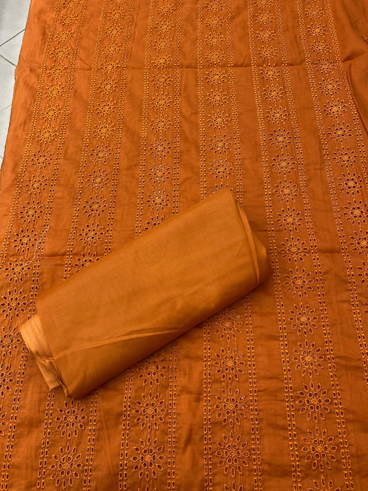 Chikan Kari - Lawn 2 Pcs Embroidered Unstitched Suit - Summer Oufits.